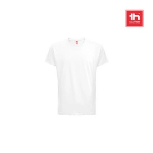 Camiseta 100 por ciento algodón sostenible cuello canalé