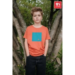 Camiseta infantil unisex de algodón con cuello reforzado