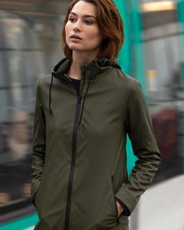 Chaqueta encerada impermeable para mujer