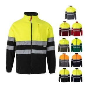 Chaqueta polar bicolor con bandas reflectantes