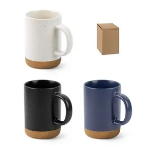Taza de cerámica mate con base de corcho extraíble