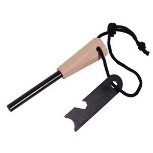 Encendedor resistente de madera y metal para camping