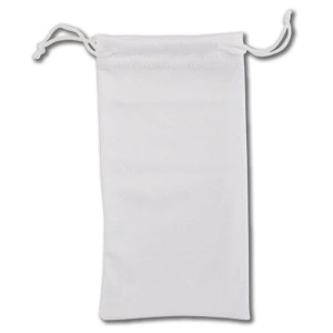 Funda para gafas blanca con cierre de cordones