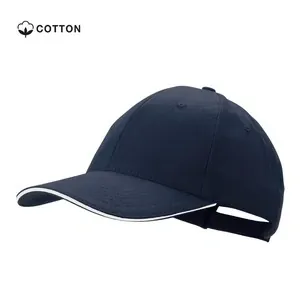 Gorra de 6 paneles de algodón con cierre ajustable