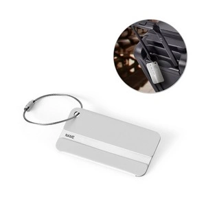 Identificador de aluminio con cordón para maletas