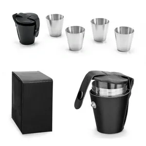 Juego de 4 tazas de acero inoxidable con bolsa de transporte