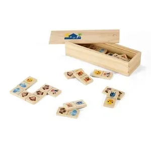 Juego de dominó infantil de madera con figuras de animales