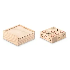 Juego tres en raya de madera en caja