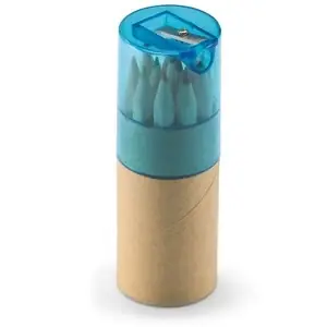 Lápices de colores en tubo con tapa transparente