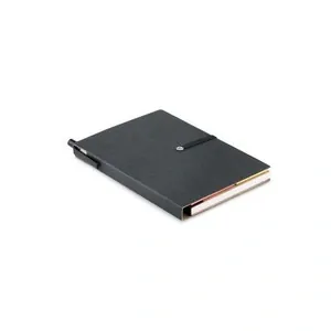 Libreta reciclada con notas adhesivas y bolígrafo