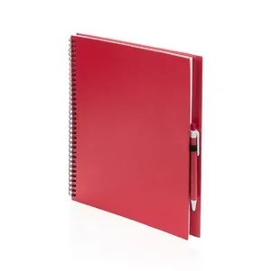 Libreta de anillas con tapa suave y bolígrafo reciclado