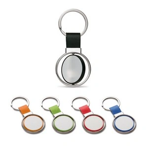 Llavero metálico y pu personalizable con doming
