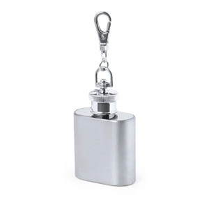 Llavero petaca acero inox con tapón de seguridad