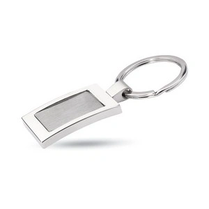 Llavero rectangular de aleación de zinc cromado