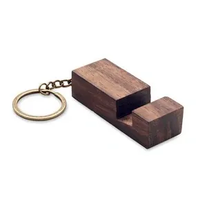 Llavero soporte para teléfono en madera de nogal
