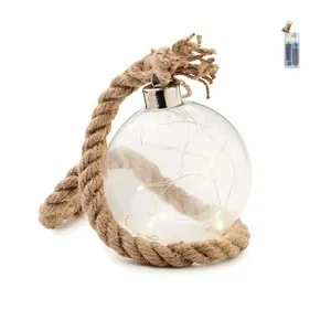 Adorno de cristal con 8 luces led cálidas