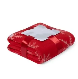 Manta navideña roja antipilling suave 130x160cm