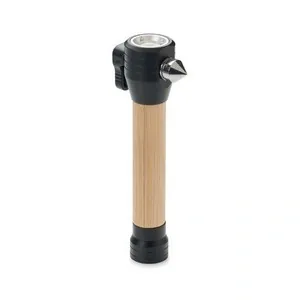 Linterna de bambú 3 en 1 con martillo y base magnética
