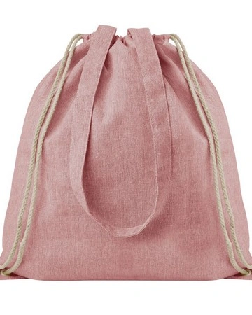 Mochila con cordones y asas de poliéster reciclado