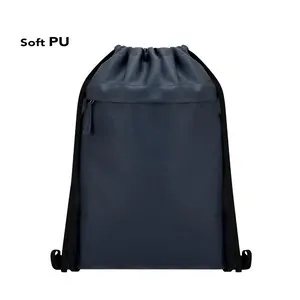 Mochila de cuerdas pu y poliéster 600d con bolsillo