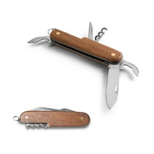 Navaja multifunción acero inoxidable y madera