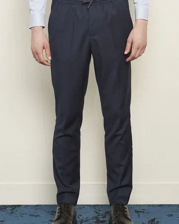Pantalón de traje con cintura elástica y cordón