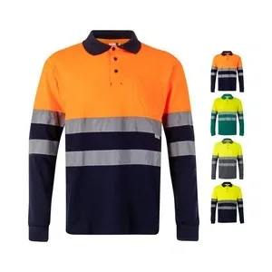Polo bicolor con bandas reflectantes