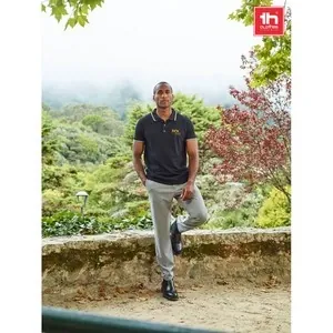 Polo bicolor unisex de algodón con corte ajustado