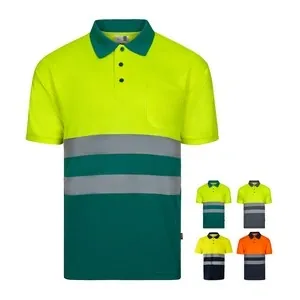 Polo de manga corta con efecto ojo de perdiz y reflectantes