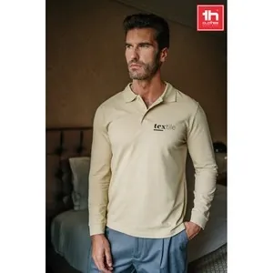 Polo unisex de manga larga con cuello reforzado