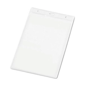 Porta credencial vertical pvc con mosquetón