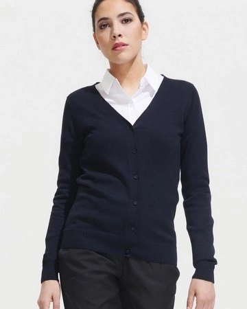 Rebeca de punto con cuello pico para mujer