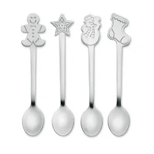Cucharas de té navideñas de acero inoxidable