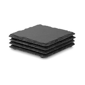 Set de 4 posavasos de pizarra antideslizantes