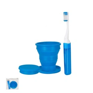 Set de cepillo de dientes y vaso plegable ideal para viajes
