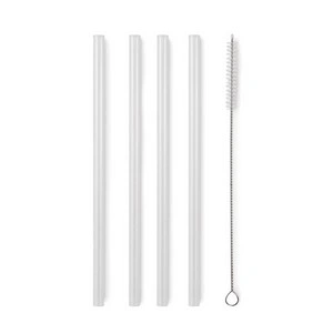 Set de 4 pajitas de vidrio reutilizables con cepillo