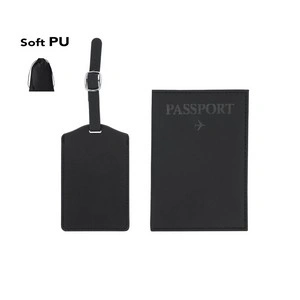 Set de viaje pu funda y etiqueta de equipaje