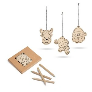 Set para pintar adornos navideños en madera