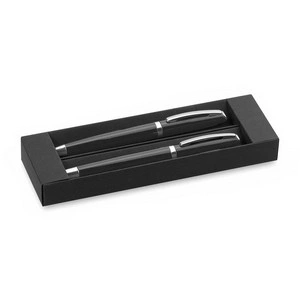 Set de bolígrafo y roller de capucha en aluminio