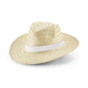 Sombrero de paja natural con cinta personalizada