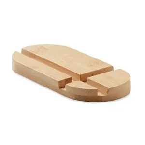 Soporte de bambú para tablet y smartphone ajustable