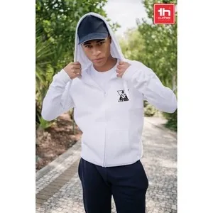Sudadera unisex con capucha forrada y bolsillos marsupiales