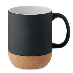 Taza de cerámica mate con base de corcho antideslizante