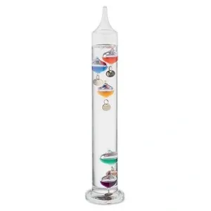 Termómetro galileo de cristal con globos flotantes
