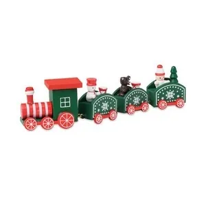 Tren de navidad de madera con motivos festivos