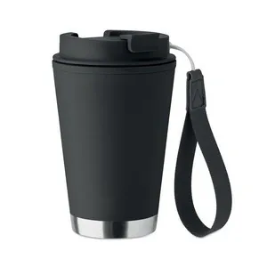 Vaso doble pared 300 ml con detalle de acero reciclado
