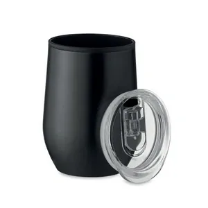 Vaso de acero inoxidable doble pared con tapa transparente