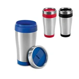 Vaso de viaje acero inoxidable con tapa fácil apertura