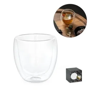 Vaso de vidrio borosilicato doble pared aislado
