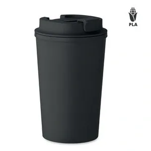 Vaso de doble pared de maíz pla con tapa reciclada